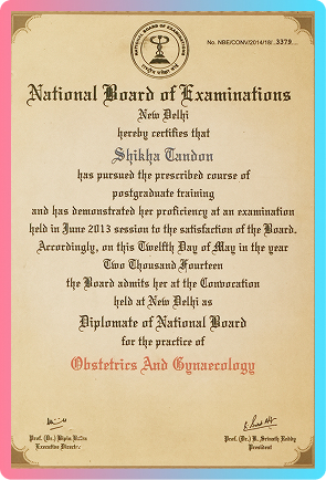 DNB Diplomate in Obstetrics and Gynaecology, National Board of Examinations