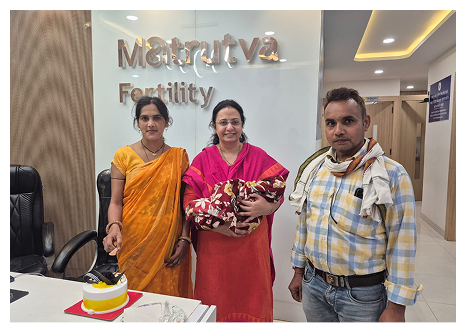 Couple celebrating birth with Matrutva Fertility team