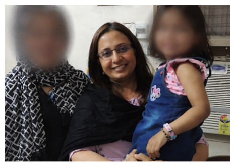 Patient family with child at the clinic